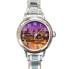 City Night Round Italian Charm Watch by BangZart