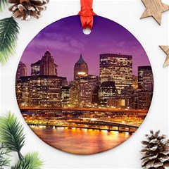 City Night Ornament (round) by BangZart