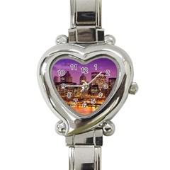 City Night Heart Italian Charm Watch by BangZart