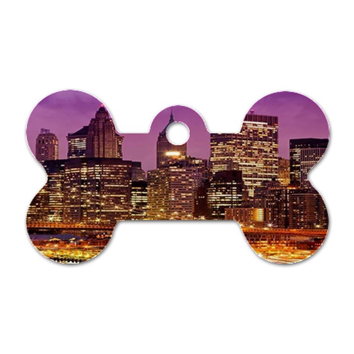 City Night Dog Tag Bone (One Side)