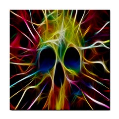 Skulls Multicolor Fractalius Colors Colorful Tile Coasters by BangZart