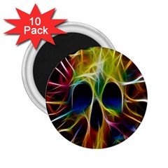 Skulls Multicolor Fractalius Colors Colorful 2 25  Magnets (10 Pack)  by BangZart