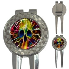 Skulls Multicolor Fractalius Colors Colorful 3-in-1 Golf Divots by BangZart