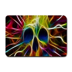 Skulls Multicolor Fractalius Colors Colorful Small Doormat  by BangZart