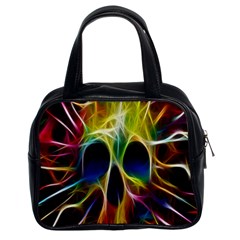 Skulls Multicolor Fractalius Colors Colorful Classic Handbags (2 Sides) by BangZart