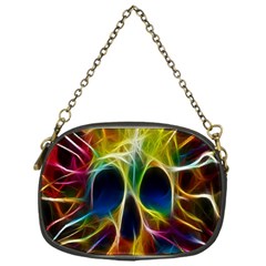 Skulls Multicolor Fractalius Colors Colorful Chain Purses (one Side)  by BangZart