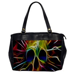 Skulls Multicolor Fractalius Colors Colorful Office Handbags by BangZart