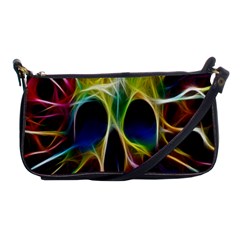 Skulls Multicolor Fractalius Colors Colorful Shoulder Clutch Bags by BangZart