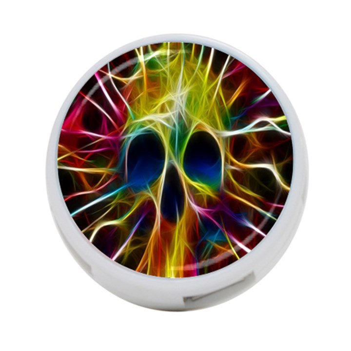 Skulls Multicolor Fractalius Colors Colorful 4-Port USB Hub (Two Sides) 