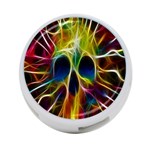 Skulls Multicolor Fractalius Colors Colorful 4-Port USB Hub (Two Sides)  Back