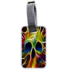 Skulls Multicolor Fractalius Colors Colorful Luggage Tags (two Sides) by BangZart