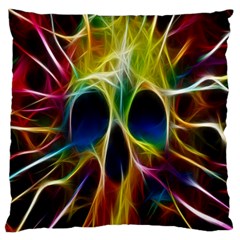 Skulls Multicolor Fractalius Colors Colorful Large Cushion Case (two Sides) by BangZart