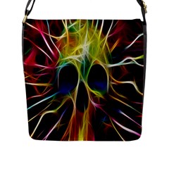 Skulls Multicolor Fractalius Colors Colorful Flap Messenger Bag (l)  by BangZart