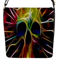 Skulls Multicolor Fractalius Colors Colorful Flap Messenger Bag (s) by BangZart