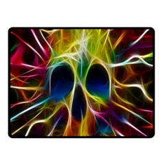 Skulls Multicolor Fractalius Colors Colorful Double Sided Fleece Blanket (small) 