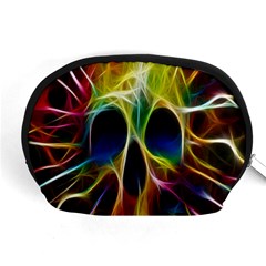 Skulls Multicolor Fractalius Colors Colorful Accessory Pouches (medium)  by BangZart