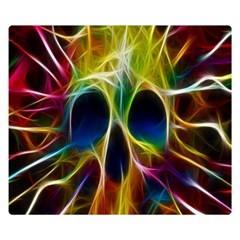 Skulls Multicolor Fractalius Colors Colorful Double Sided Flano Blanket (small)  by BangZart