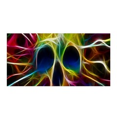 Skulls Multicolor Fractalius Colors Colorful Satin Wrap by BangZart