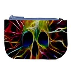 Skulls Multicolor Fractalius Colors Colorful Large Coin Purse by BangZart