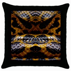 Textures Snake Skin Patterns Throw Pillow Case (black) by BangZart