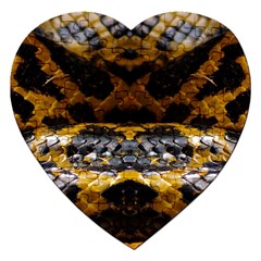 Textures Snake Skin Patterns Jigsaw Puzzle (heart) by BangZart