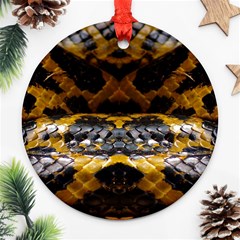 Textures Snake Skin Patterns Round Ornament (two Sides) by BangZart