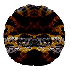 Textures Snake Skin Patterns Large 18  Premium Round Cushions by BangZart