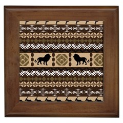 Lion African Vector Pattern Framed Tiles by BangZart