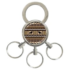 Lion African Vector Pattern 3-ring Key Chains by BangZart