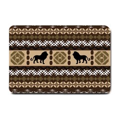 Lion African Vector Pattern Small Doormat  by BangZart