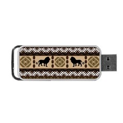 Lion African Vector Pattern Portable Usb Flash (one Side) by BangZart