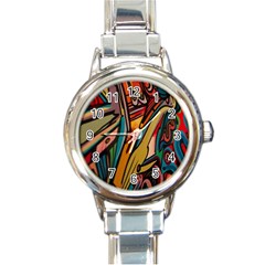 Vivid Colours Round Italian Charm Watch by BangZart