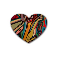 Vivid Colours Rubber Coaster (heart)  by BangZart