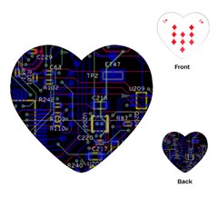 Technology Circuit Board Layout Playing Cards (heart)  by BangZart