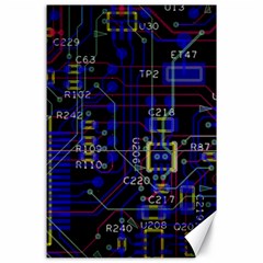 Technology Circuit Board Layout Canvas 24  X 36 