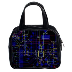 Technology Circuit Board Layout Classic Handbags (2 Sides) by BangZart