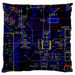 Technology Circuit Board Layout Large Cushion Case (one Side) by BangZart