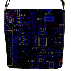 Technology Circuit Board Layout Flap Messenger Bag (s) by BangZart