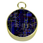 Technology Circuit Board Layout Gold Compasses Front