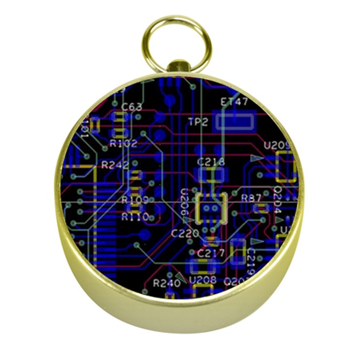 Technology Circuit Board Layout Gold Compasses