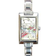 Paris Map Rectangle Italian Charm Watch by BangZart