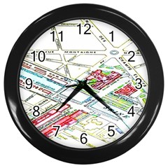 Paris Map Wall Clocks (black) by BangZart