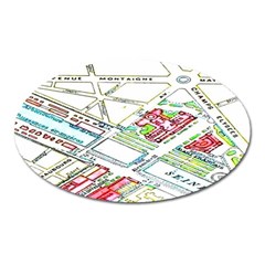 Paris Map Oval Magnet by BangZart