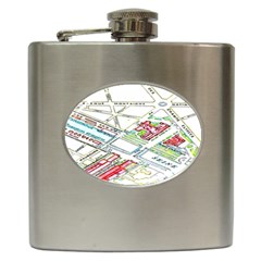 Paris Map Hip Flask (6 Oz) by BangZart