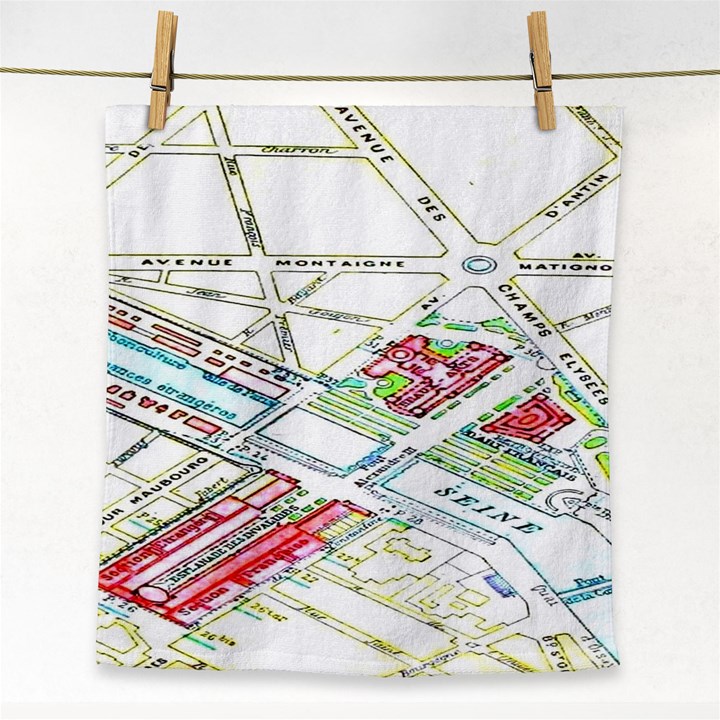 Paris Map Face Towel