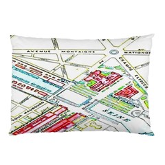 Paris Map Pillow Case by BangZart