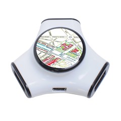 Paris Map 3-port Usb Hub by BangZart