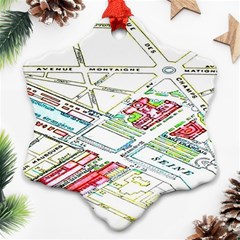 Paris Map Snowflake Ornament (two Sides) by BangZart