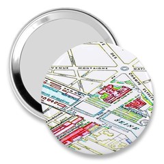 Paris Map 3  Handbag Mirrors by BangZart