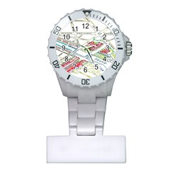 Paris Map Plastic Nurses Watch by BangZart